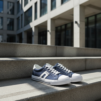 Novus Navy Canvas Sneakers on urban concrete steps