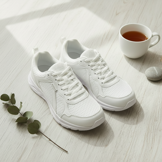 White running shoes lifestyle